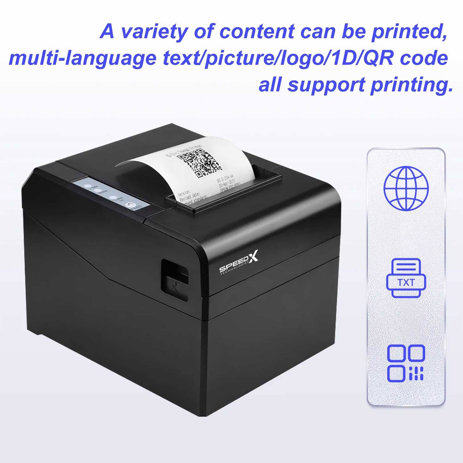 Speed-x Sp-250u 80mm Thermal Receipt Printer Usb Interface 300mm/s Printing Speed