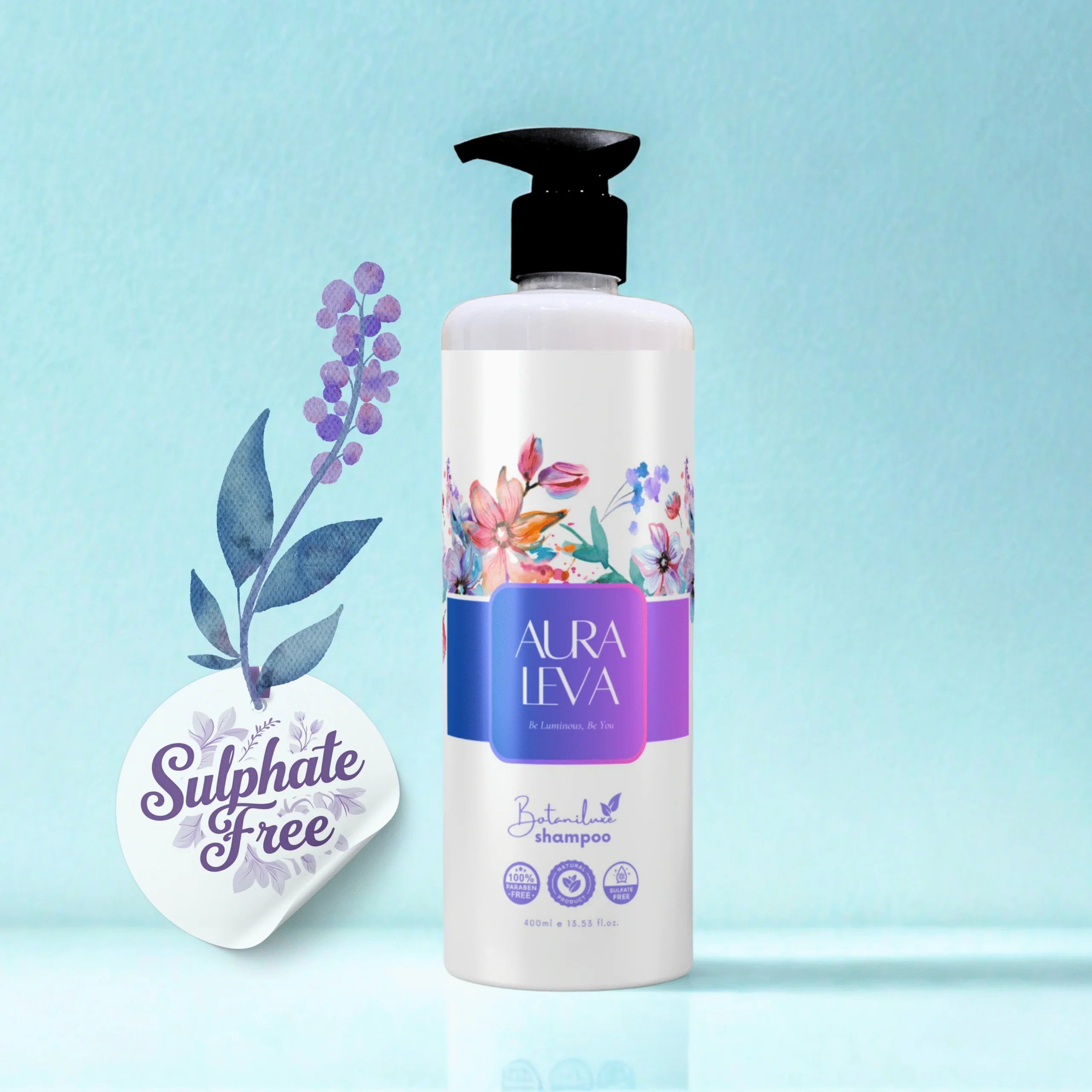 Botaniluxe Shampoo (400ml) With (Jojoba Oil, Almond Oil, Coconut Oil, D-Panthenol, Salicylic Acid, Keravis Protein)