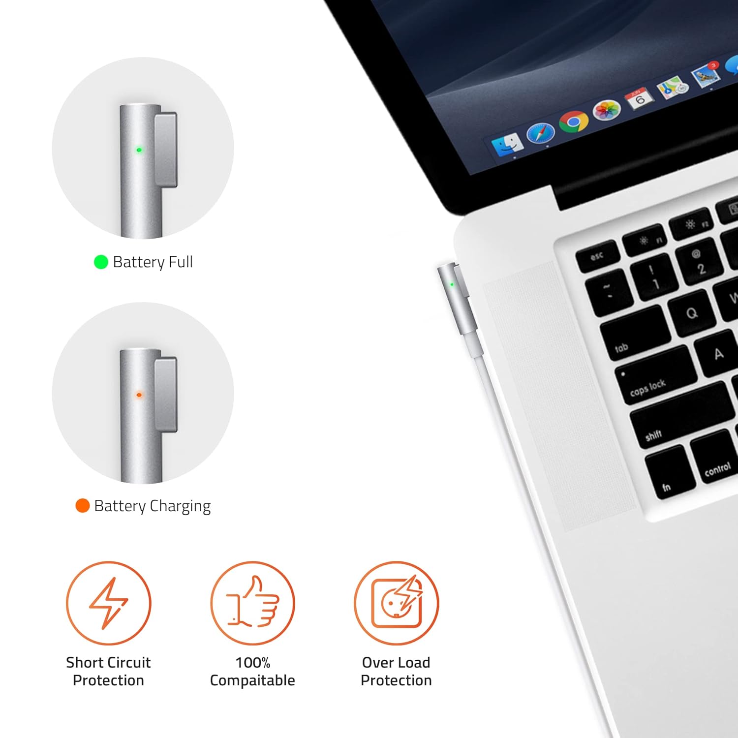 Apple 85w Magsafe 1 (l Shape Pin) Macbook Pro Laptop Charger