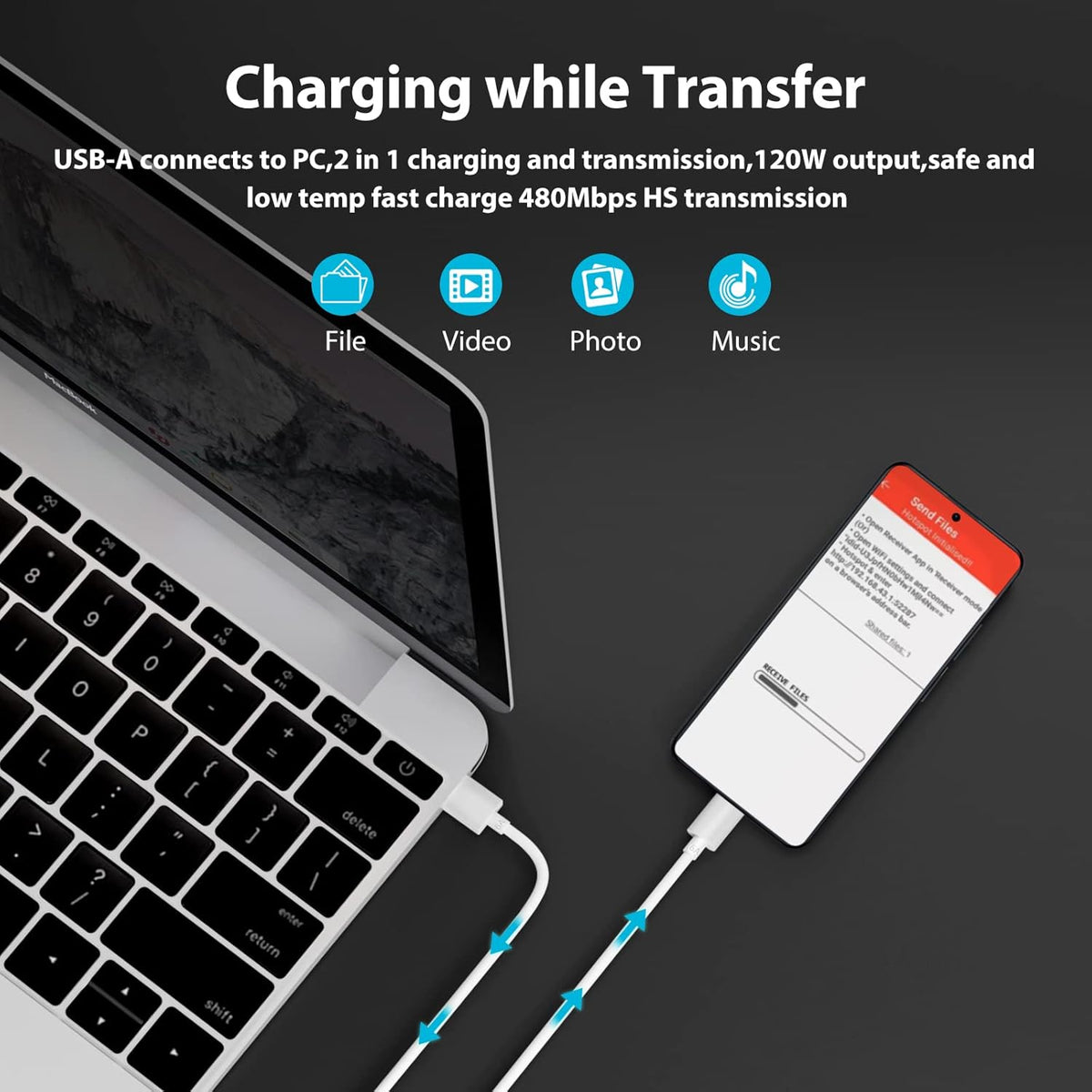 Xiaomi 120w Eu Plug Qc3.0 Fast Quick Turbo Charger With Cable