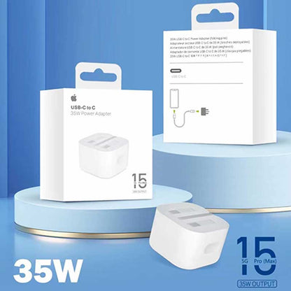 Iphone 15 Pro Max 3 Pin (uk Pin) 35w Usb-c Power Adapter (without Packing)