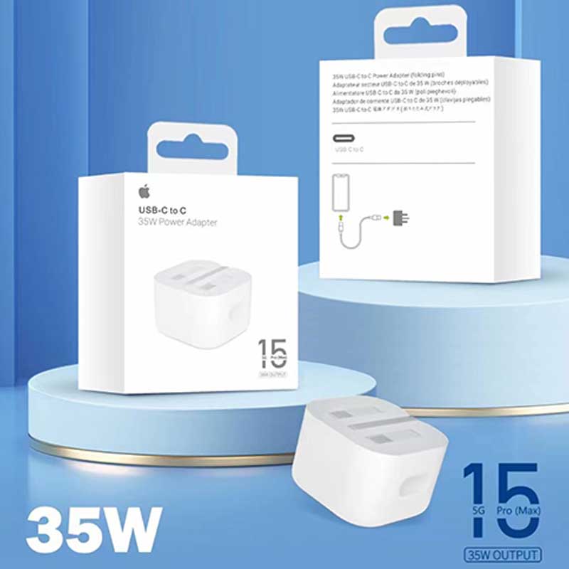 Iphone 15 Pro Max 3 Pin (uk Pin) 35w Usb-c Power Adapter (without Packing)