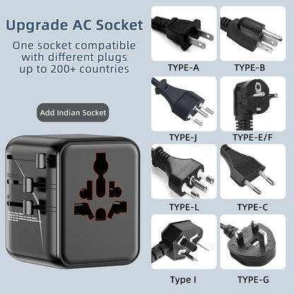 Speedx Sp-tcw02 Travel Adapter 25w Pd 2c+1a+2ac Fast Charging (new)