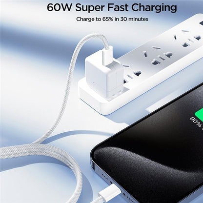 S-a45 Ben Series Braided 60w Fast Charging Data Cable (type-c To Type-c) 1m-white