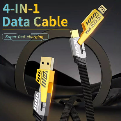 4 In 1 Multi Usb Pd Charging Cable (type-c To C, C To Lightning, Usb To C, Usb To Lightning)