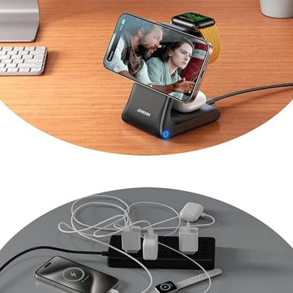 Joyroom Jr-w15 3-in-1 Wireless Charging Station Black
