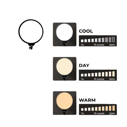 Neepho 33cm Led Soft Ring Light With 360 Rotating Pan Tilt