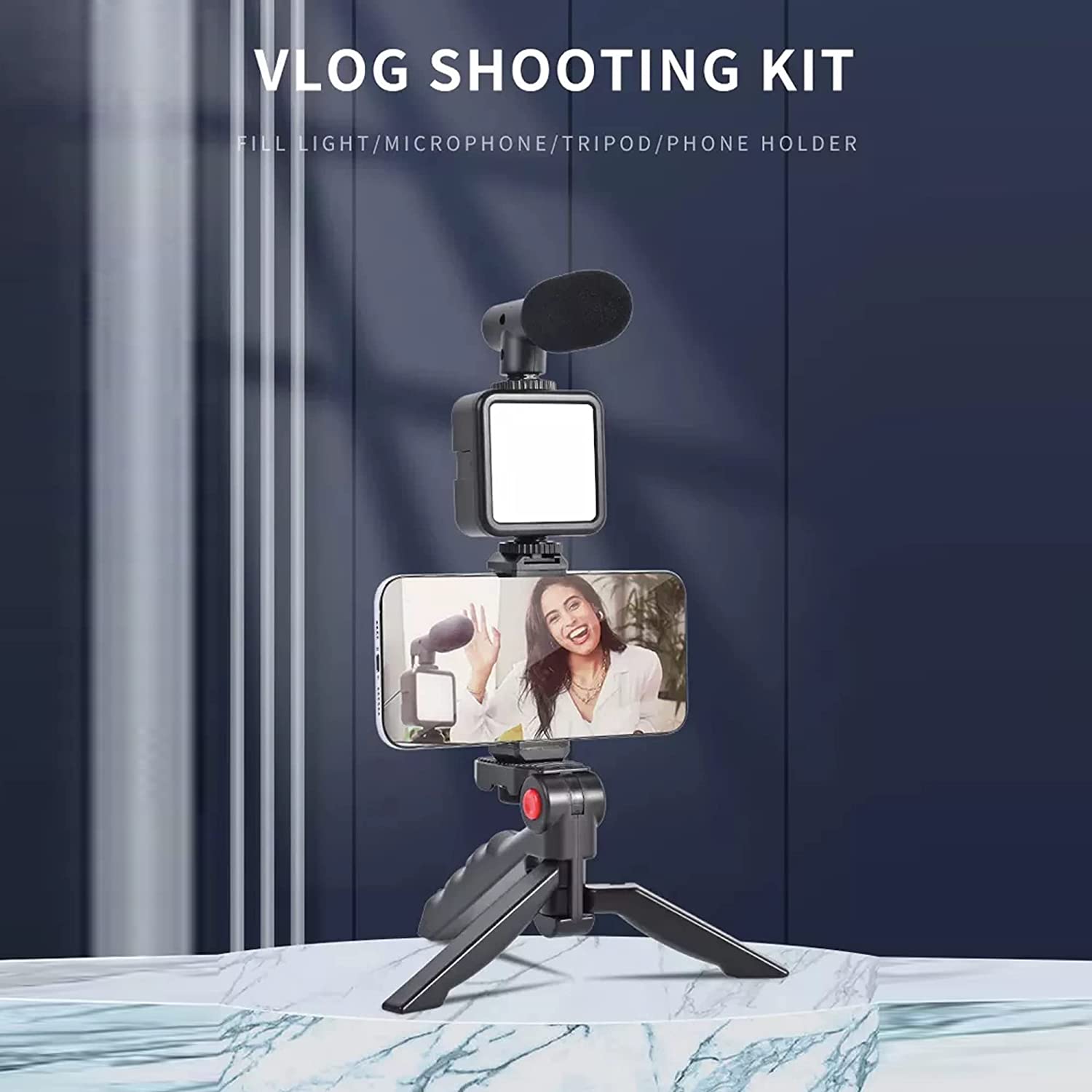 Ay-49 Video Making Kit Vlogging Tripod Triple Band Light
