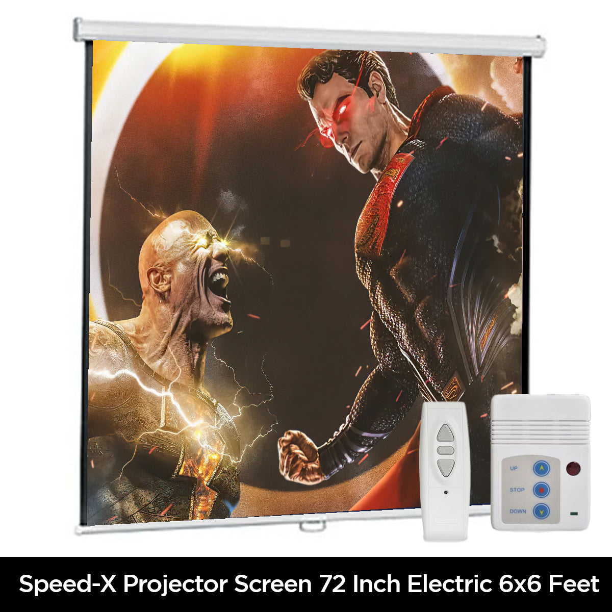 Projector Screen 72 Inch Electric Motorised  6x6 Feet 1:1mw Speed-x