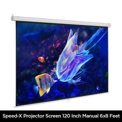 Projector Screen 120 Inch Manual 6x8 Feet 4:3mw Speed-x  (fine Quality)