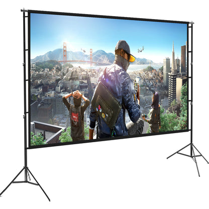 Projector Screen 150 Inch Tripod Potable Double Stand 8x10 Feet 4:3mw Speed-x