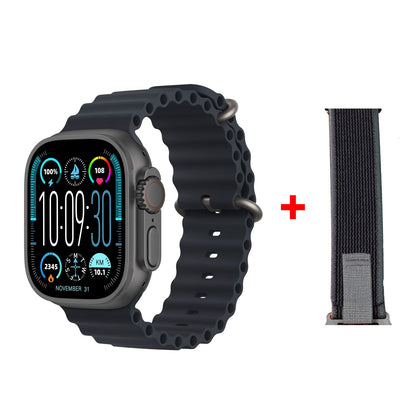 Hk10 Ultra 3 2.02 Amoled Display G-sensor Ai Features With Wearfit Pro App 2 Straps Black