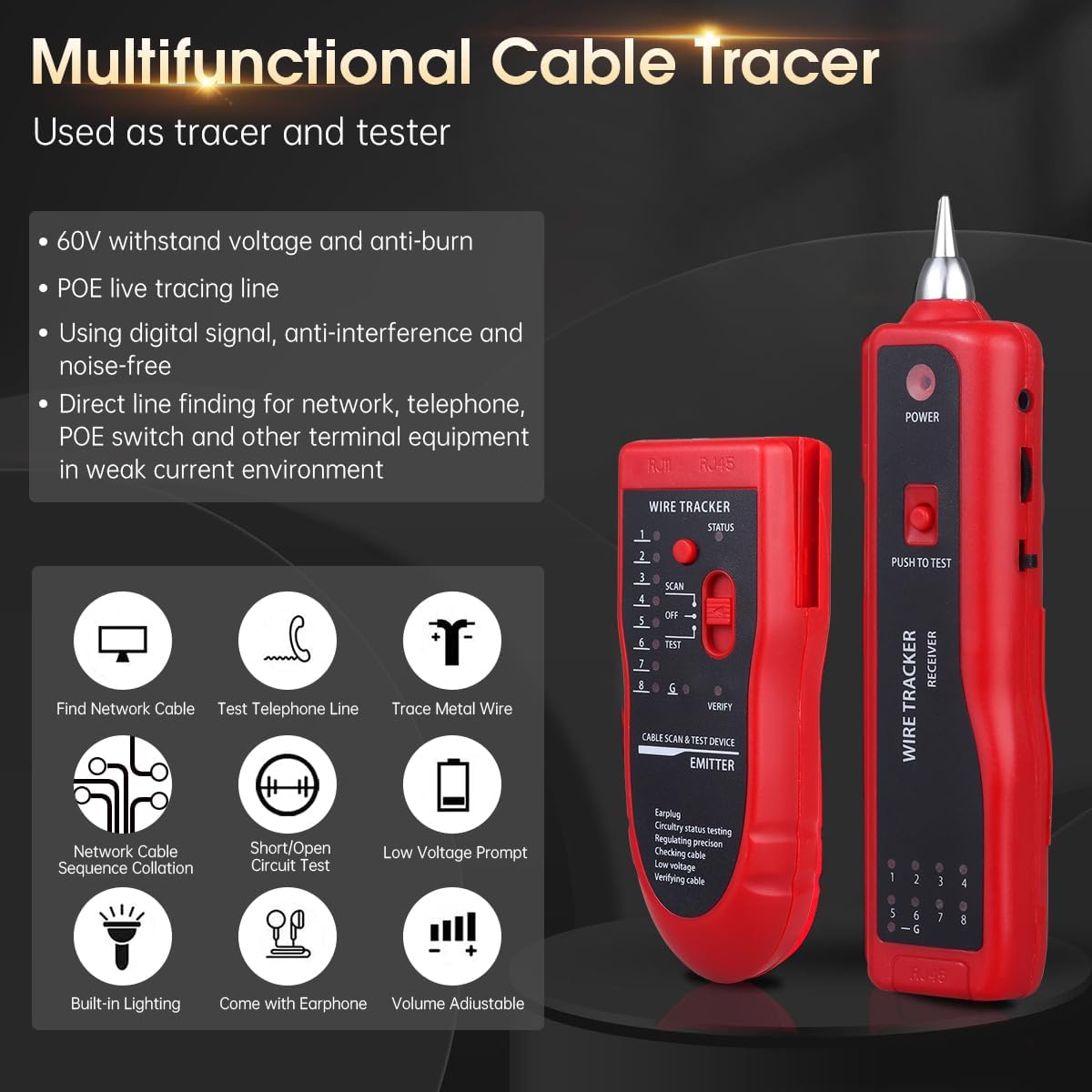 868 Network Lan Phone Tester Wire Tracker Usb Coaxial Cable Tester