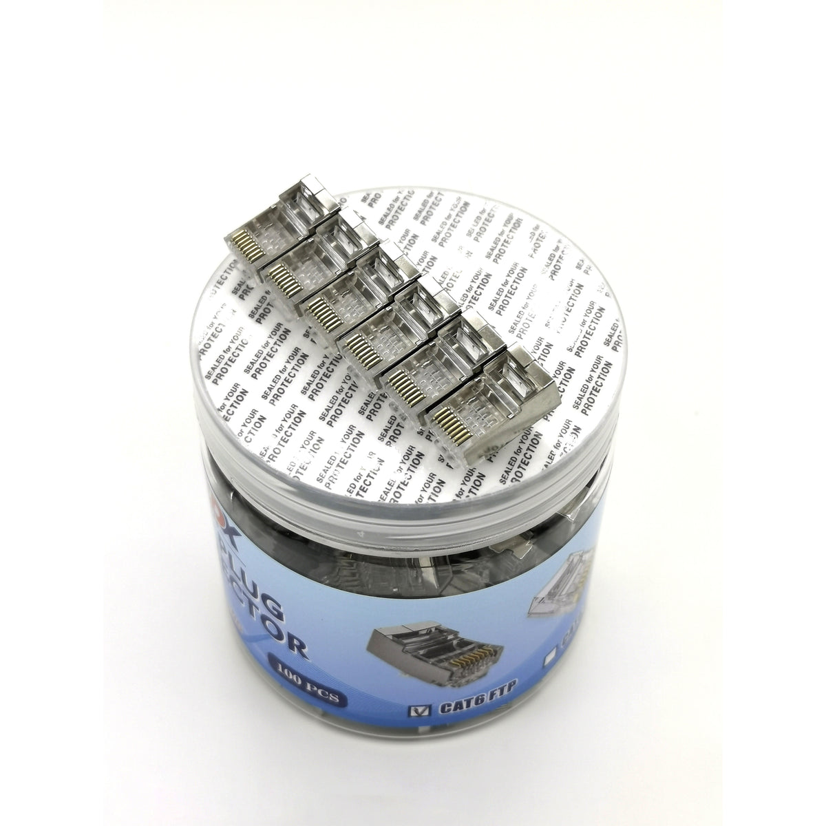 Speedx Cat6 Rj45 (fu) Ftp/stp Connector 100pcs (bottle Pack)