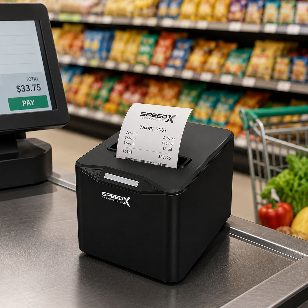 Speed-x Sp-200u 80mm Thermal Receipt Printer Usb Black