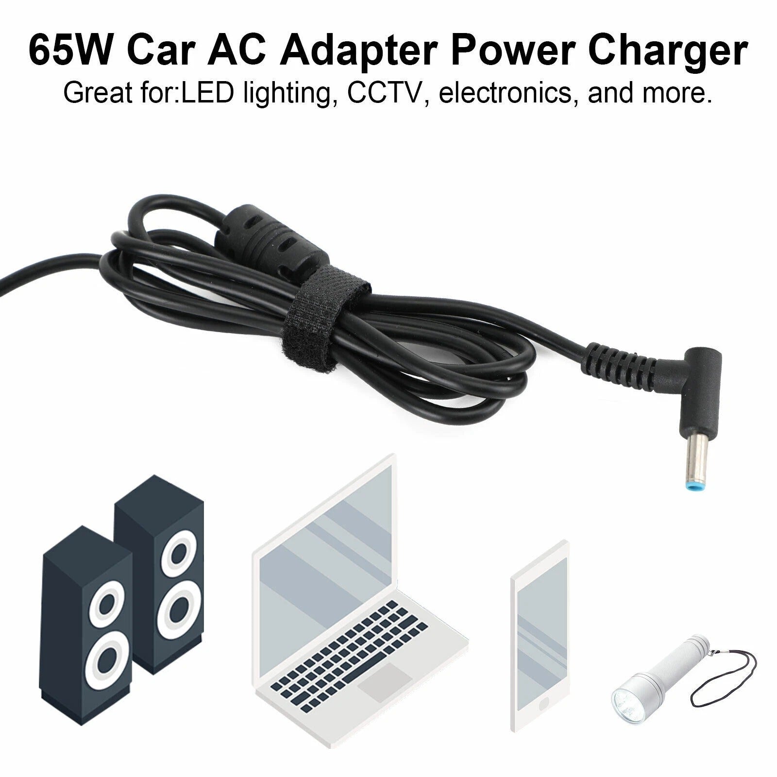 65w Hp Laptop Car Charger 4.5x3.0mm 19.5v 3.33a Blue Pin With Usb Port