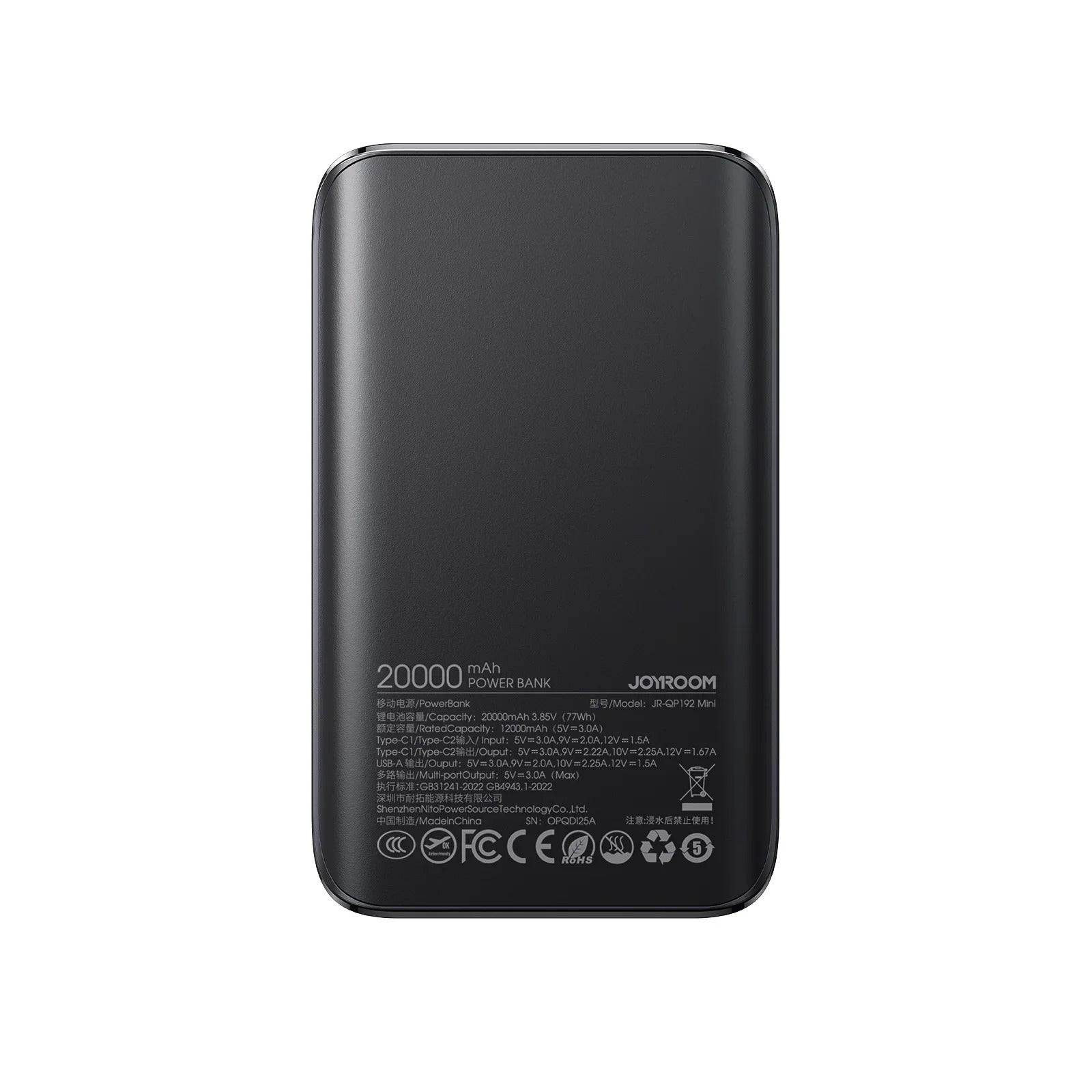 Joyroom Jr-qp192 Mini 20000mah 22.5w Fast Charging Power Bank