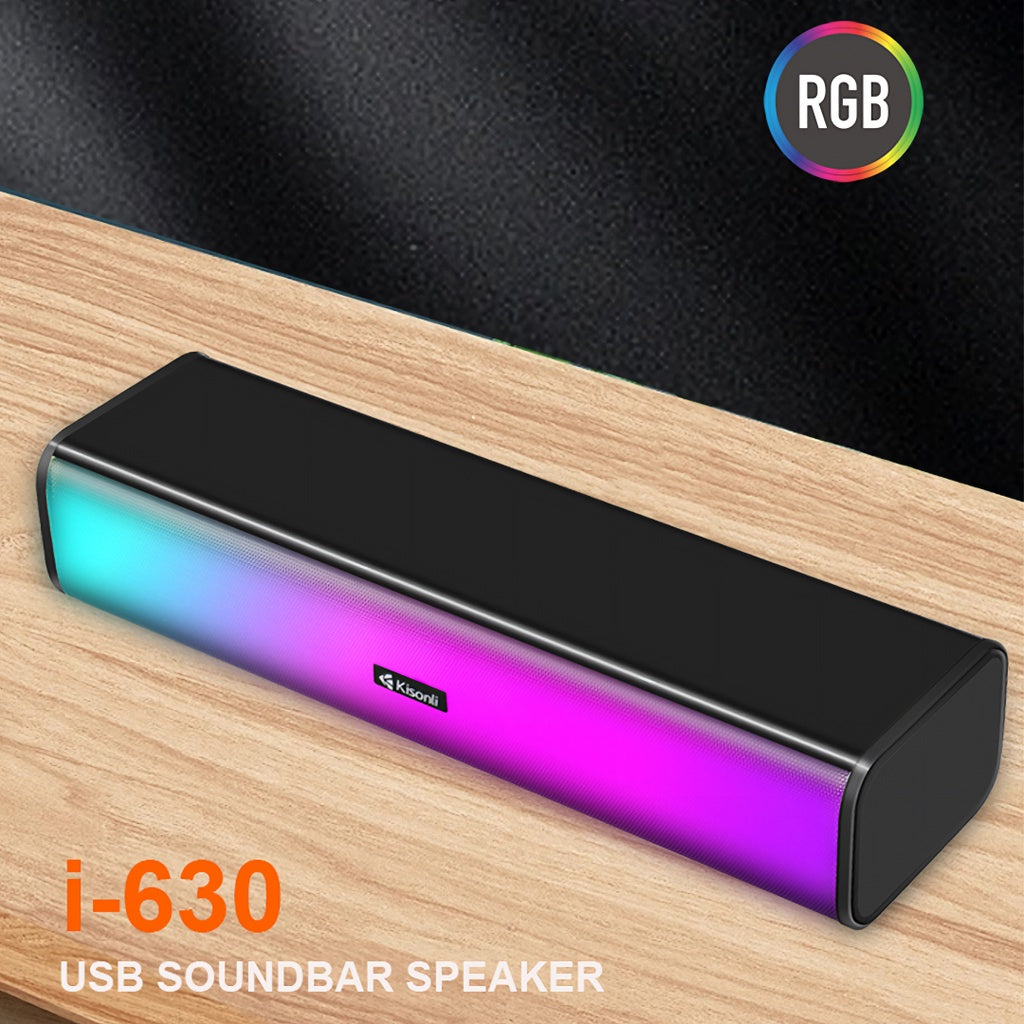 Kisonli I-630 Speaker Pc+bt Multimedia Usb Plug Rgb Colorful Light