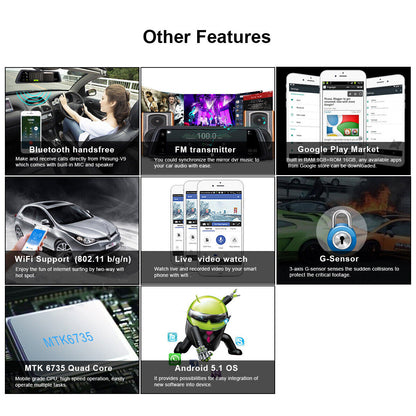 L830 Car Dvr Mirror Dual Camera Front/back 1080p