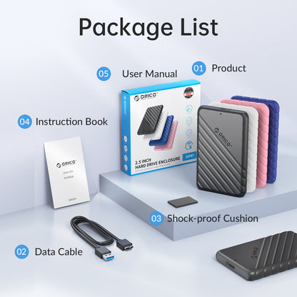 Orico 25pw1-u3 2.5 Inch Usb 3.0 Micro-b Hard Drive Enclosure