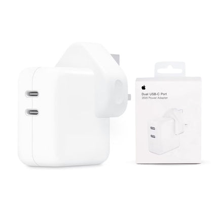 Iphone 35w Uk 3 Pin Dual Type C Fast Charging Pd Adapter
