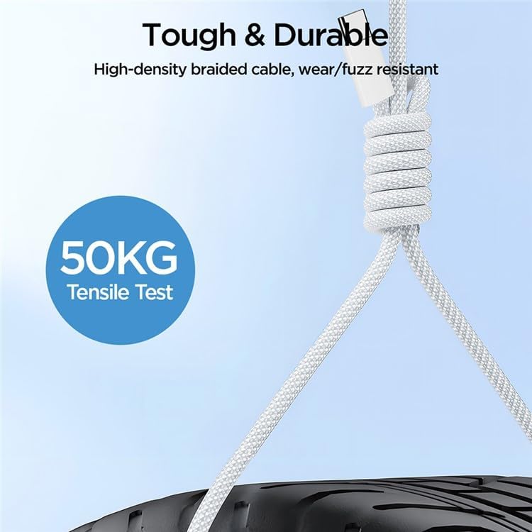 S-a45 Ben Series Braided 60w Fast Charging Data Cable (type-c To Type-c) 1m-white