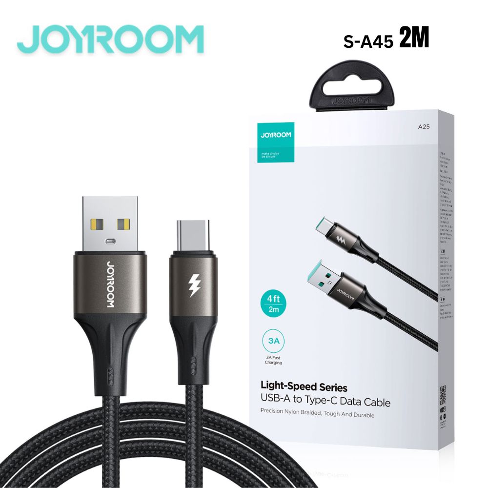 Joyroom S-a25 Light-speed Series 3a Fast Charging Data Cable (usb-a To Type-c) 2m-black