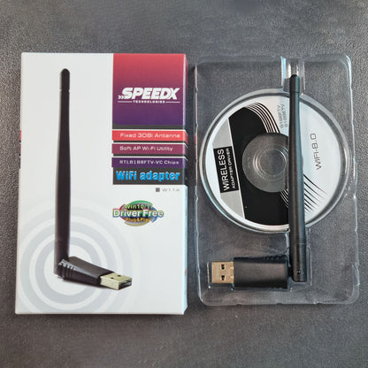 Speedx Alfa W114 3dbi Rtl8188ftv-vc Antenna Wifi Usb Adapter 300mbps