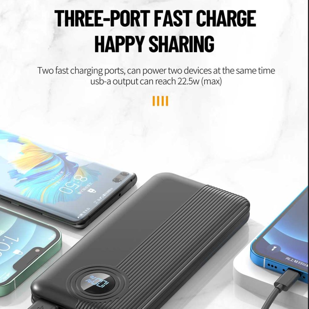 Aspor A320 Power Bank With Display 22.5w Pd + Qc 3.0 10000mah