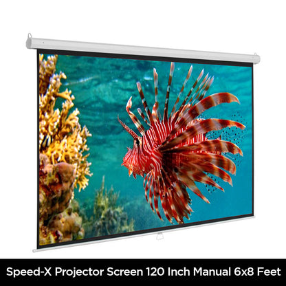 Projector Screen 120 Inch Manual 6x8 Feet 4:3mw Speed-x  (fine Quality)