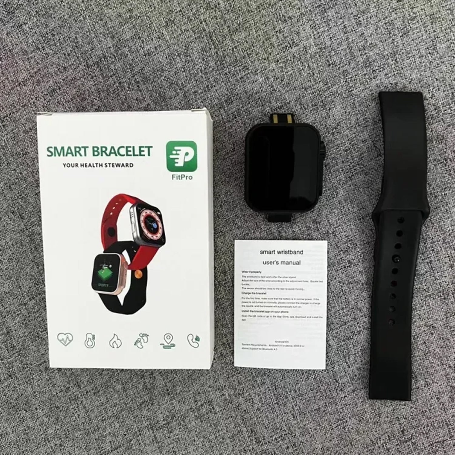 D20 Ultra Fitness Bracelet Blood Pressure Bluetooth Heart Rate Monitor With Fitpro App (black)