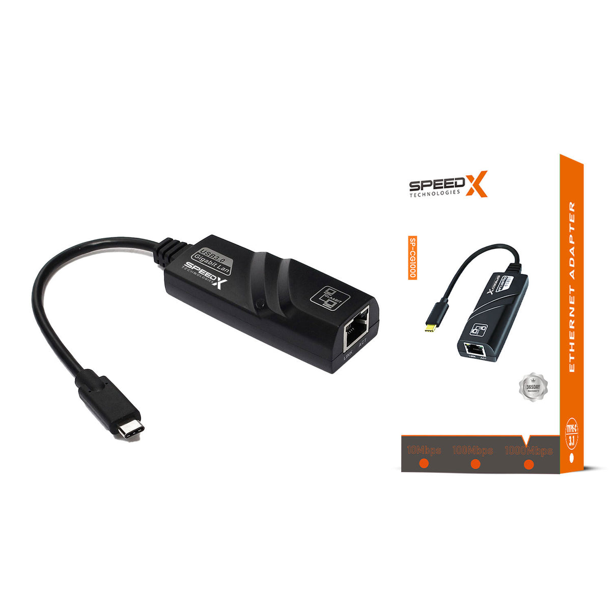 Speedx Sp-cg1000 Type-c Gigabit Lan Card 3.0 Ultra Fast 1000mbps