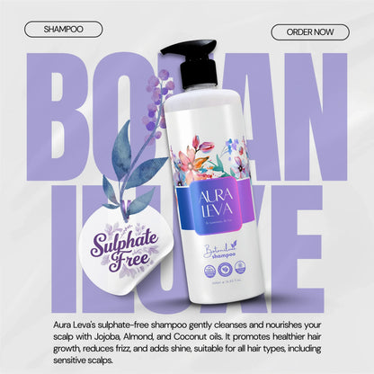 Botaniluxe Shampoo (400ml) With (Jojoba Oil, Almond Oil, Coconut Oil, D-Panthenol, Salicylic Acid, Keravis Protein)