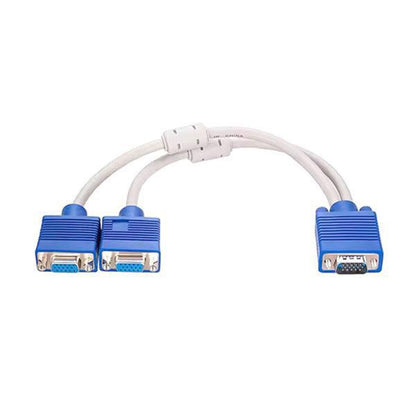 B VGA Y Splitter Cable 1 Male to 2 Female 1ft