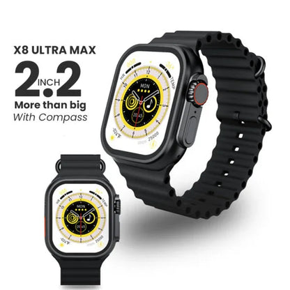 2.2 Inch X8 Ultra Max With Compass Smart Watch Series 8 Nfc Always-on Display &amp; Wireless Charging With Wearfit Pro App Black