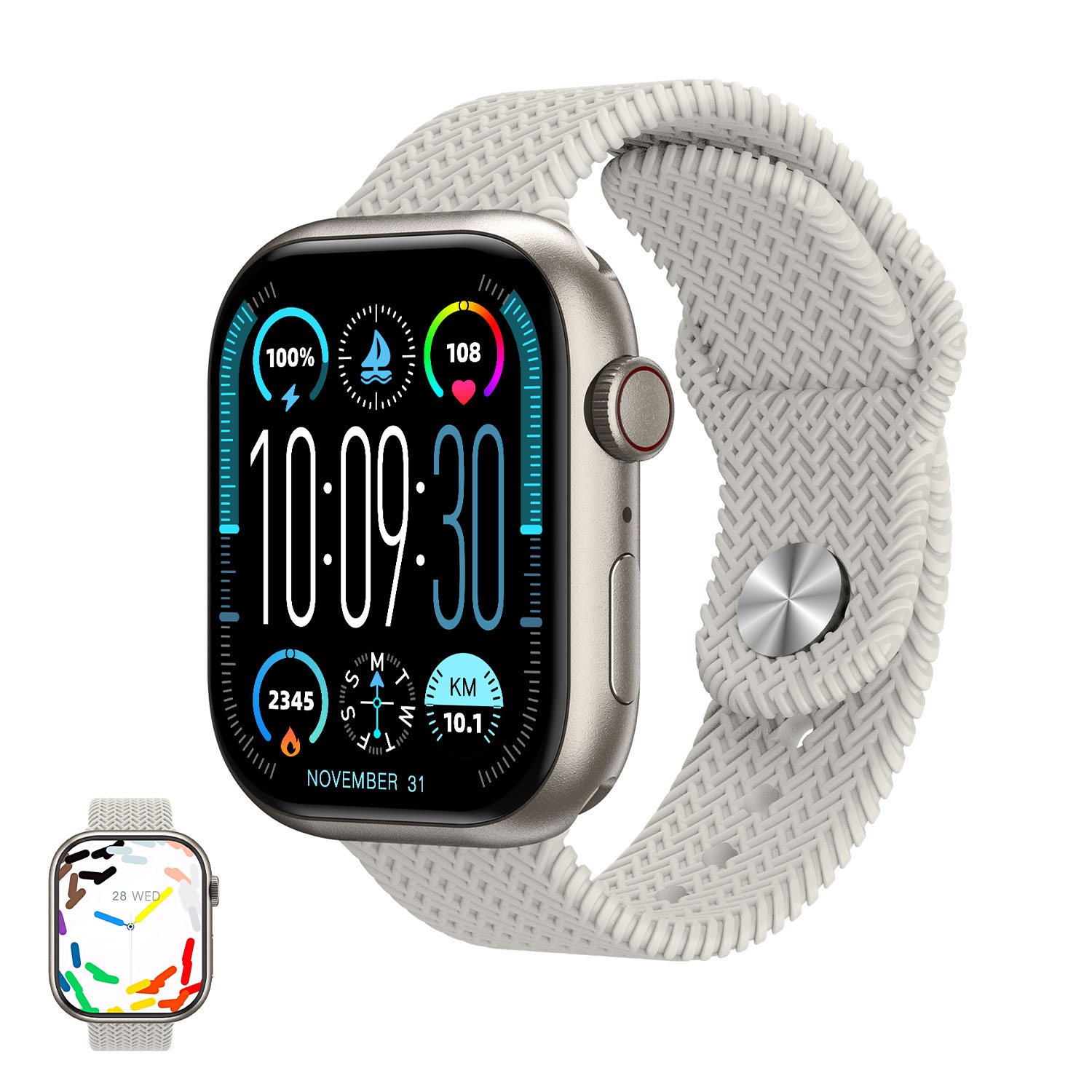 Hk9 Pro+ Series 9 Amoled Screen Ai Watch Face Smart Watch With Wearfit Pro App white