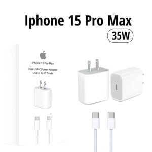 Iphone 15 Pro Max 2 Pin (us Pin) 35w Usb-c Power Adapter With Usb-c To C Cable