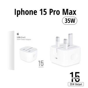 Iphone 15 Pro Max 3 Pin (uk Pin) 35w Usb-c Power Adapter