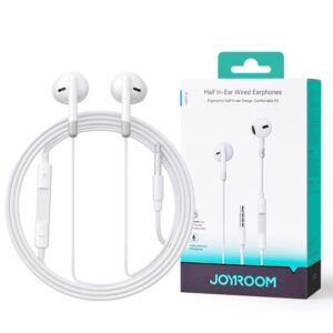Joyroom-ew01 3.5mm Wired Series Half In-ear Wired Earphones White