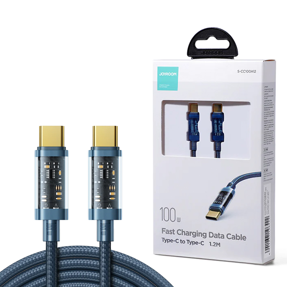 Joyroom S-cc100a12 Type-c To Type-c 100w Data Cable 1.2m Blue