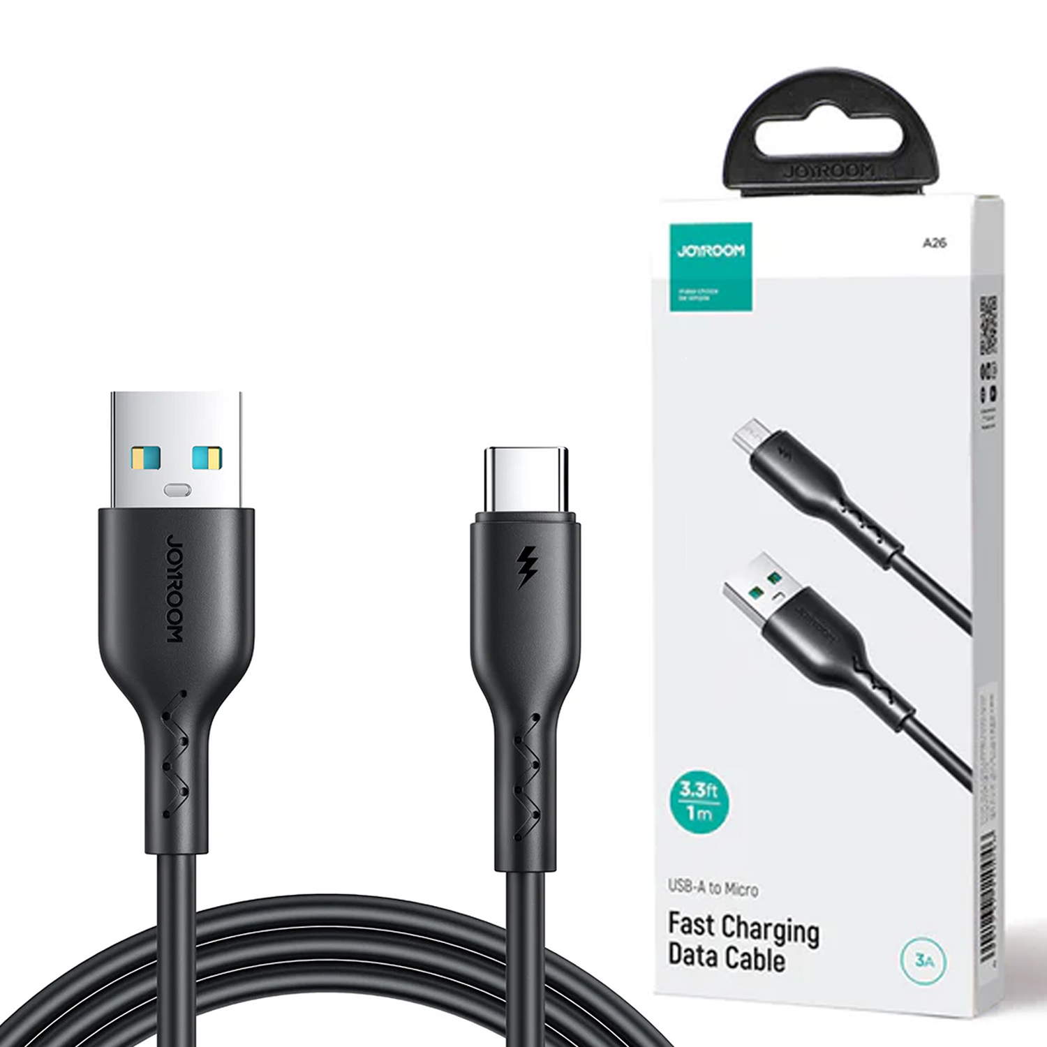 Joyroom Sa26-al3 Flash-charge Series 3a Fast Charging Data Cable (usb-a To Lightning) 1m-black