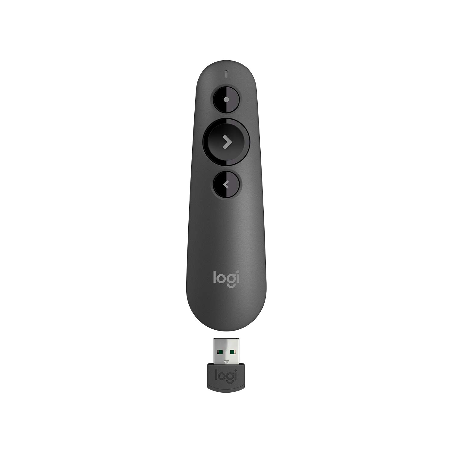 Logitech R500 Laser Presentation Remote Clicker With Dual Connectivity Bluetooth Or Usb For Powerpoint, Keynote, Google Slides, Wireless Presenter