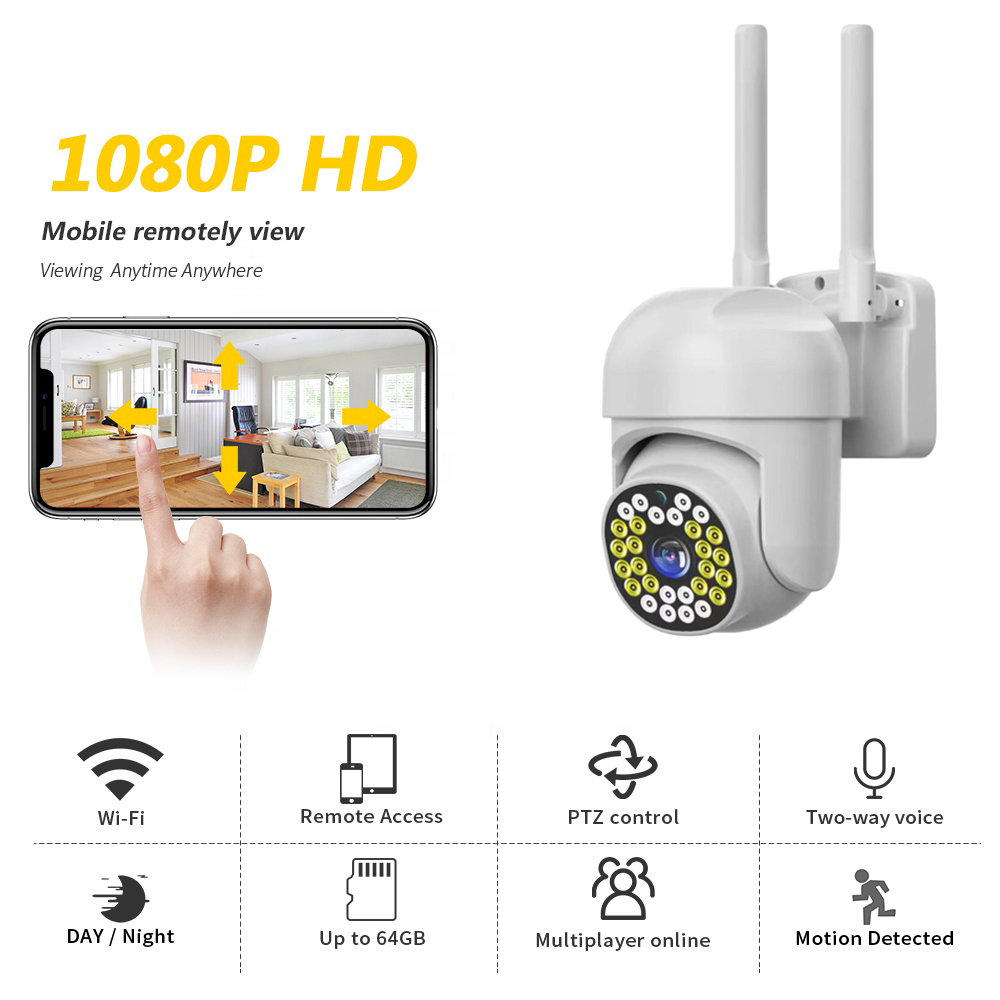 Ptz Wifi Camera Hb66 2mp 1080p Outdoor Cctv Security Camera 4x Digital Zoom Wireless Ai Human Detection With Pixlinkcam App