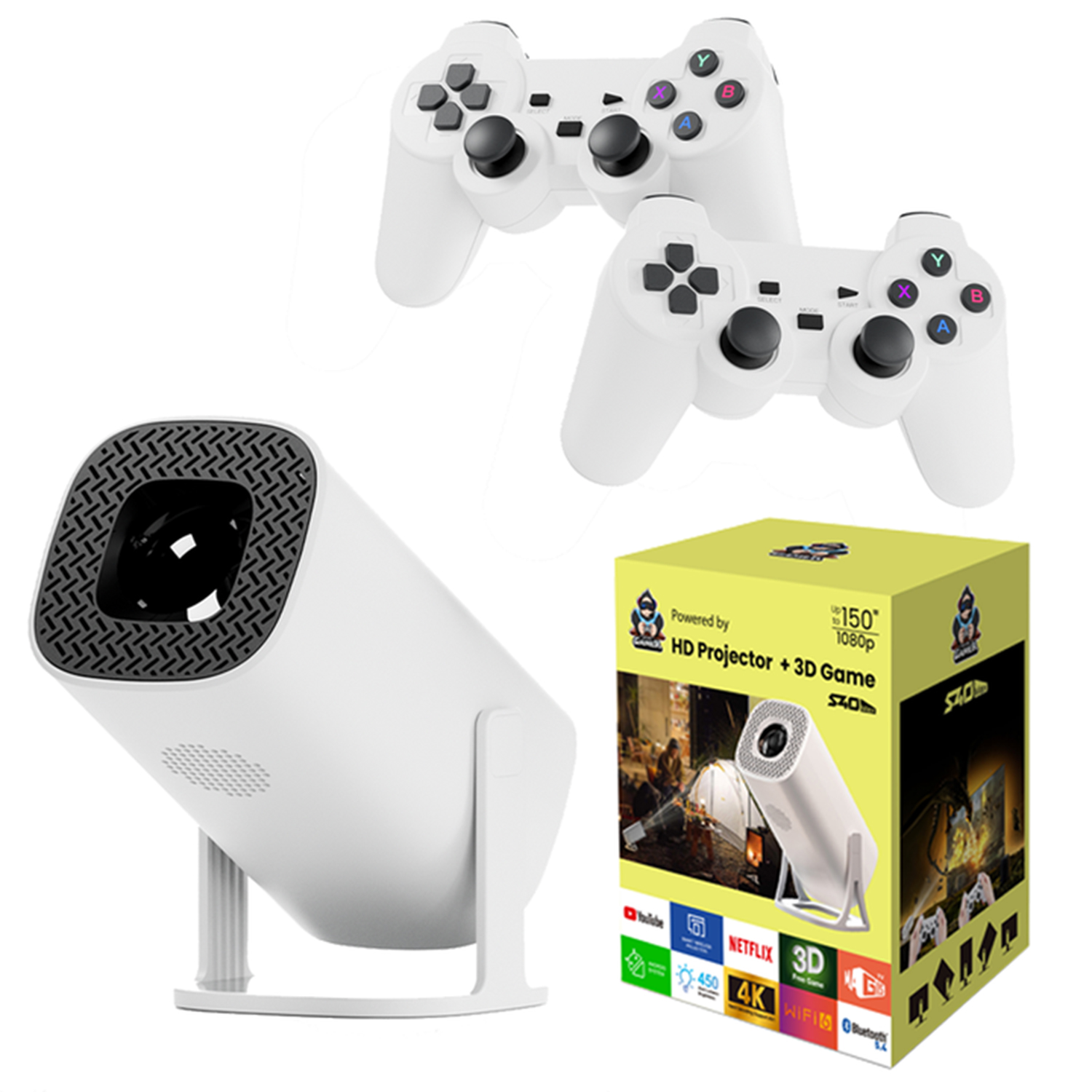 S40 Max Mini 4k Android 11v 160 Lumens 36000+ Gaming 1080p Smart Projector