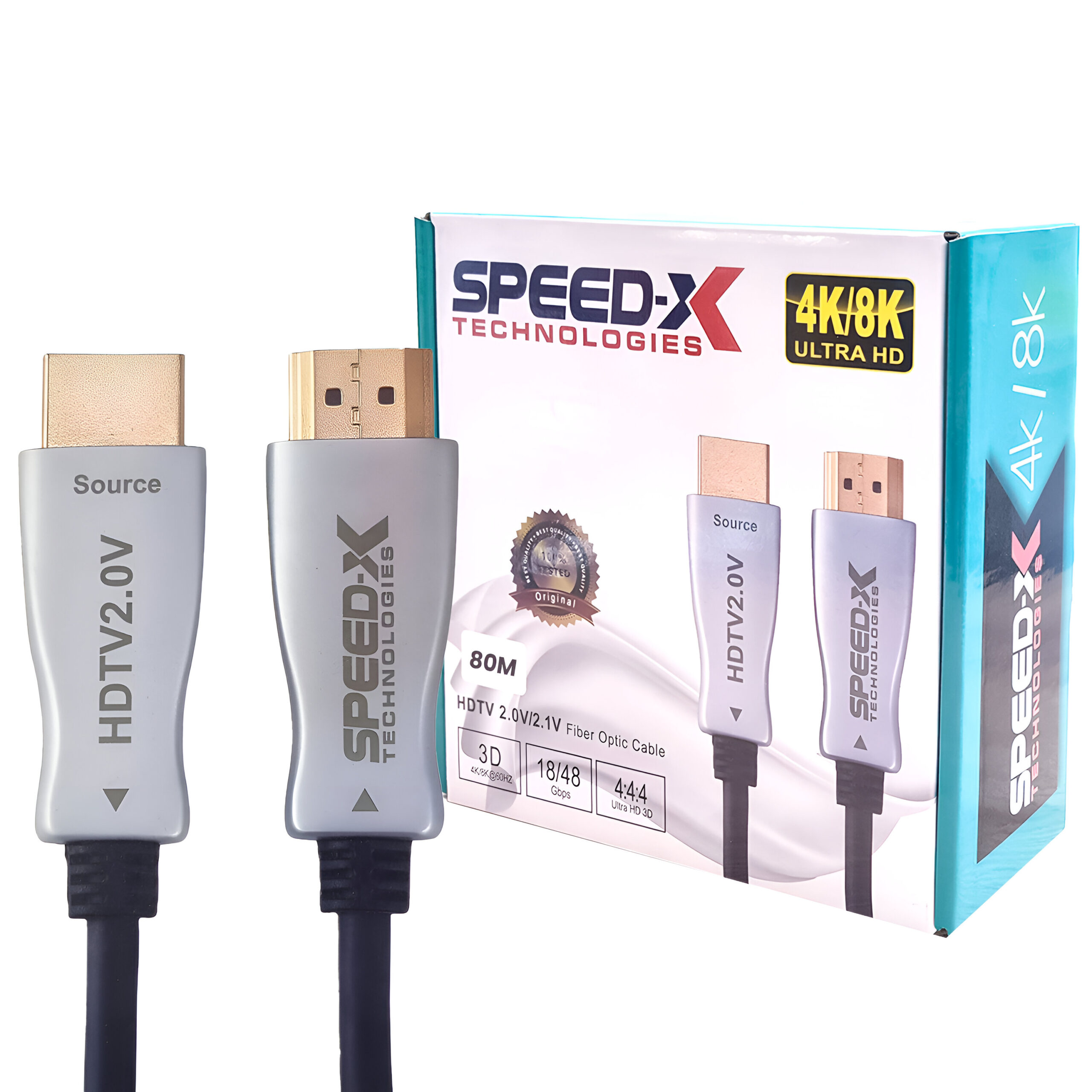 Speed-x 80m Fiber Hdmi Cable 2.0/2.1 Aoc(active Optical Cable) 30awg Copper Support 4k 8k Uhd
