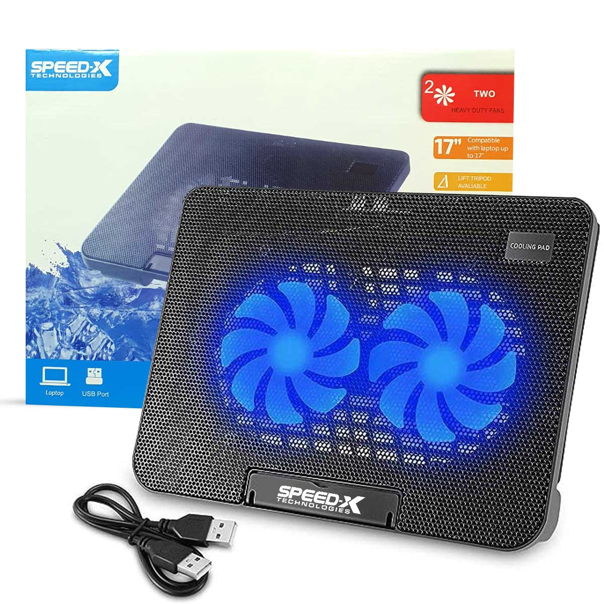Speed-x N99 2 Fan Cooling Pad Wiht Two Usb And Light