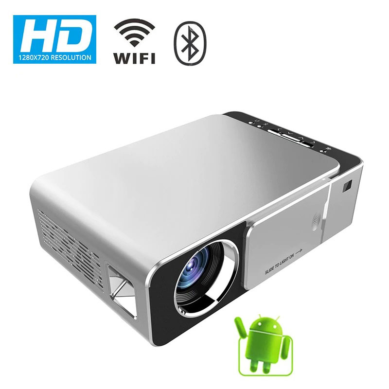 T6 Android 10.0 V Wifi Smart Optional Support 1080p Hd Led Portable Projector Silver