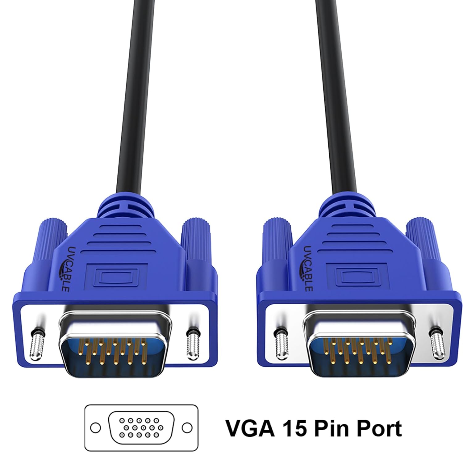 Vga Cable Male To Male Od 8mm 1.5m Black