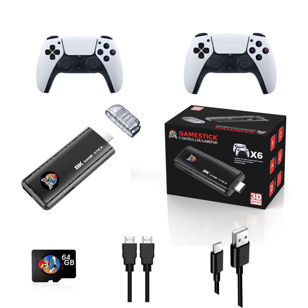 X6 64gb Classic 8k Hd Tv 40000+ Games With Console Wireless 2.4g Games Stick
